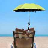 Maxbell Beach Umbrella with Adjustable Clamp Parasol for Beach Swimming Pool Terrace Green