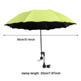 Maxbell Beach Umbrella with Adjustable Clamp Parasol for Beach Swimming Pool Terrace Green