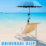 Maxbell Beach Umbrella with Adjustable Clamp Parasol for Beach Swimming Pool Terrace Blue