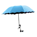 Maxbell Beach Umbrella with Adjustable Clamp Parasol for Beach Swimming Pool Terrace Blue