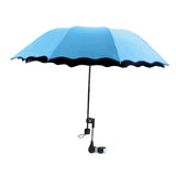 Maxbell Beach Umbrella with Adjustable Clamp Parasol for Beach Swimming Pool Terrace Blue