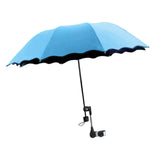 Maxbell Beach Umbrella with Adjustable Clamp Parasol for Beach Swimming Pool Terrace Blue