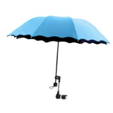 Maxbell Beach Umbrella with Adjustable Clamp Parasol for Beach Swimming Pool Terrace Blue