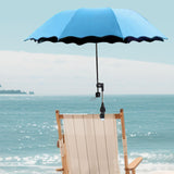 Maxbell Beach Umbrella with Adjustable Clamp Parasol for Beach Swimming Pool Terrace Blue