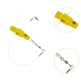 Maxbell Fishing Release Clips Reusable with Steel Line for Fishing Trolling Yellow