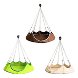 Maxbell Hanging Hammock Chair Outdoor Swing Seat for Kids for Housewarming Trip Home Brown