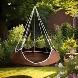 Maxbell Hanging Hammock Chair Outdoor Swing Seat for Kids for Housewarming Trip Home Brown