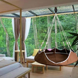 Maxbell Hanging Hammock Chair Outdoor Swing Seat for Kids for Housewarming Trip Home Brown