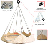 Maxbell Hanging Hammock Chair Outdoor Swing Seat for Kids for Housewarming Trip Home Beige