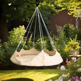 Maxbell Hanging Hammock Chair Outdoor Swing Seat for Kids for Housewarming Trip Home Beige