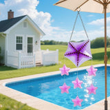 Maxbell Glass Sea Wind Chime Windbell Outdoor Housewarming Hanging Windchime Pendant Star 16x56.5cm