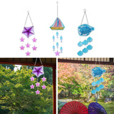 Maxbell Glass Sea Wind Chime Windbell Outdoor Housewarming Hanging Windchime Pendant Star 16x56.5cm
