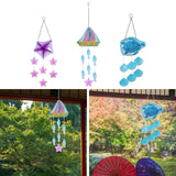 Maxbell Glass Sea Wind Chime Windbell Outdoor Housewarming Hanging Windchime Pendant Star 16x56.5cm