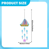 Maxbell Glass Sea Wind Chime Windbell Outdoor Housewarming Hanging Windchime Pendant Boat 18.2x62.5cm