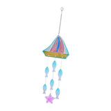 Maxbell Glass Sea Wind Chime Windbell Outdoor Housewarming Hanging Windchime Pendant Boat 18.2x62.5cm
