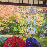 Maxbell Glass Sea Wind Chime Windbell Outdoor Housewarming Hanging Windchime Pendant Boat 18.2x62.5cm