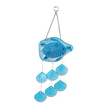 Maxbell Glass Sea Wind Chime Windbell Outdoor Housewarming Hanging Windchime Pendant Turtle 16x49cm