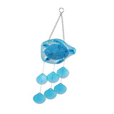 Maxbell Glass Sea Wind Chime Windbell Outdoor Housewarming Hanging Windchime Pendant Turtle 16x49cm