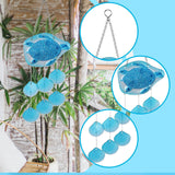 Maxbell Glass Sea Wind Chime Windbell Outdoor Housewarming Hanging Windchime Pendant Turtle 16x49cm
