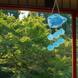 Maxbell Glass Sea Wind Chime Windbell Outdoor Housewarming Hanging Windchime Pendant Turtle 16x49cm