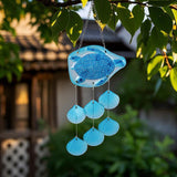 Maxbell Glass Sea Wind Chime Windbell Outdoor Housewarming Hanging Windchime Pendant Turtle 16x49cm