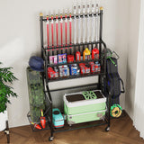 Maxbell Fishing Pole Holder Heavy Duty Storage Rack for Indoor Outdoor Entryway Home