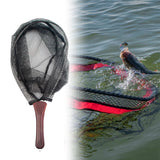 Maxbell Fishing Mesh Net Folding Landing Net for Saltwater Freshwater Outdoor Black