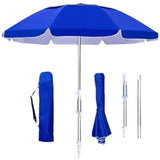 6ft Beach Umbrella with Sand Anchor Patio Parasol for Backyard Camping Patio