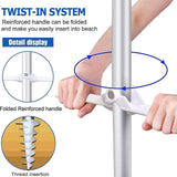 6ft Beach Umbrella with Sand Anchor Patio Parasol for Backyard Camping Patio