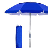 6ft Beach Umbrella with Sand Anchor Patio Parasol for Backyard Camping Patio