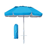 6ft Beach Umbrella with Sand Anchor Patio Parasol for Backyard Camping Patio