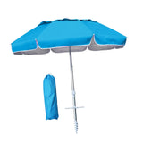 6ft Beach Umbrella with Sand Anchor Patio Parasol for Backyard Camping Patio