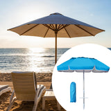 6ft Beach Umbrella with Sand Anchor Patio Parasol for Backyard Camping Patio