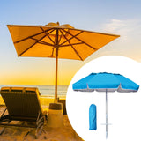 6ft Beach Umbrella with Sand Anchor Patio Parasol for Backyard Camping Patio