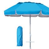 6ft Beach Umbrella with Sand Anchor Patio Parasol for Backyard Camping Patio
