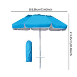 6ft Beach Umbrella with Sand Anchor Patio Parasol for Backyard Camping Patio