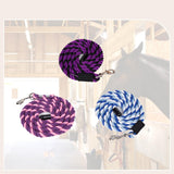 Maxbell Horse Lead Rope Barn Rein Lunge Line for Horses for Horse Livestock Training Purple Pink