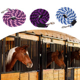 Maxbell Horse Lead Rope Barn Rein Lunge Line for Horses for Horse Livestock Training Purple Pink