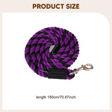 Maxbell Horse Lead Rope Barn Rein Lunge Line for Horses for Horse Livestock Training Purple Pink