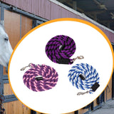 Maxbell Horse Lead Rope Barn Rein Lunge Line for Horses for Horse Livestock Training Purple Pink