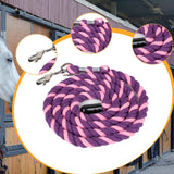 Maxbell Horse Lead Rope Barn Rein Lunge Line for Horses for Horse Livestock Training Pink Purple