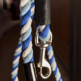 Maxbell Horse Lead Rope Barn Rein Lunge Line for Horses for Horse Livestock Training Blue White