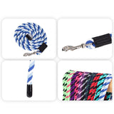 Maxbell Horse Lead Rope Barn Rein Lunge Line for Horses for Horse Livestock Training Blue White