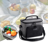 Maxbell Insulated Lunch Bag Oxford Cloth Reusable Organizer for Camping Fishing Work Gray