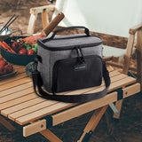 Maxbell Insulated Lunch Bag Oxford Cloth Reusable Organizer for Camping Fishing Work Gray