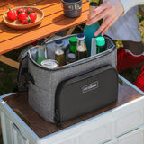Maxbell Insulated Lunch Bag Oxford Cloth Reusable Organizer for Camping Fishing Work Gray