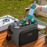Maxbell Insulated Lunch Bag Oxford Cloth Reusable Organizer for Camping Fishing Work Gray