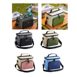 Maxbell Insulated Lunch Bag Oxford Cloth Reusable Organizer for Camping Fishing Work Gray