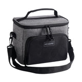 Maxbell Insulated Lunch Bag Oxford Cloth Reusable Organizer for Camping Fishing Work Gray