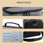Maxbell Insulated Lunch Bag Oxford Cloth Reusable Organizer for Camping Fishing Work Gray